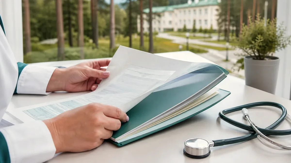 Справки для санатория, путёвки и детского лагеря Оформление медсправок для санатория, путёвки и детского лагеря: документы на рабочем столе